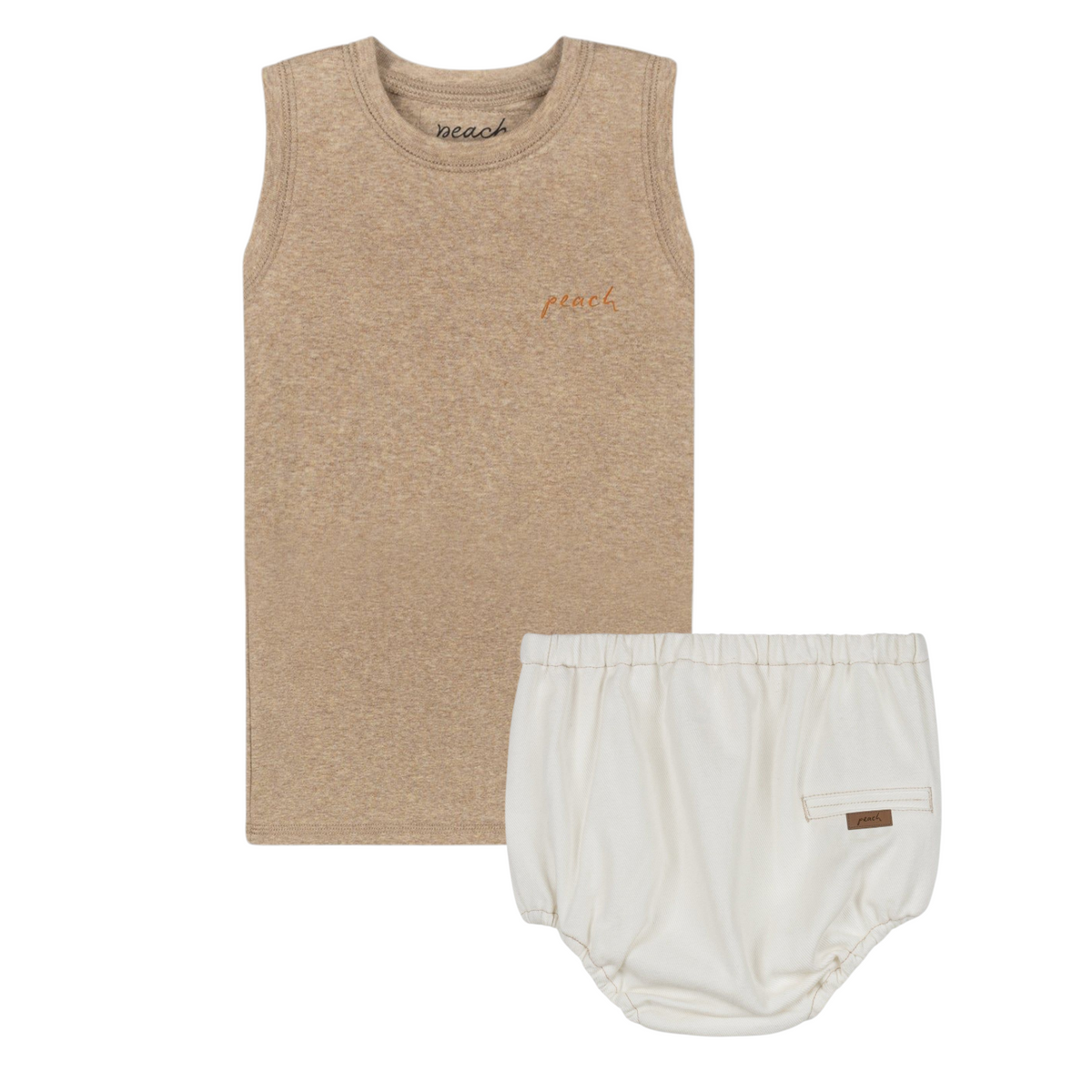 PEACH KIDS SET-kids sleeveless with cotton short