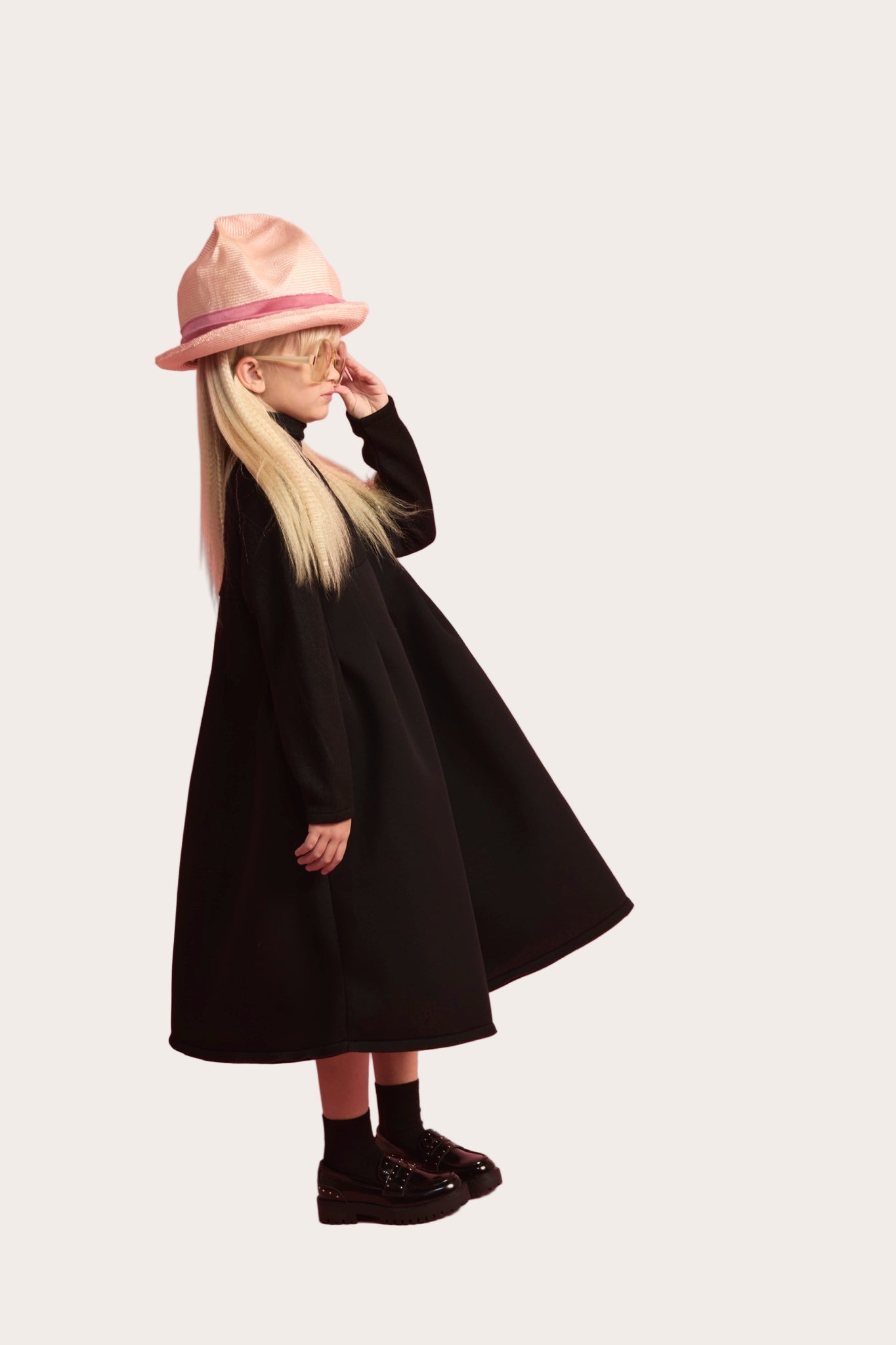 K018 Little Creative Factory neoprene turtleneck dress