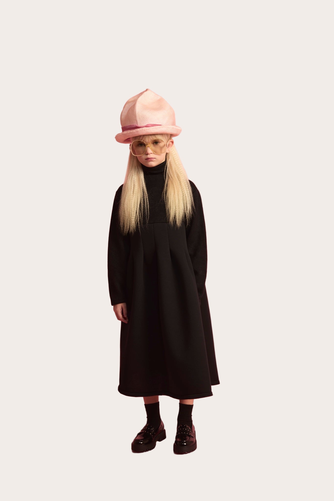 K018 Little Creative Factory neoprene turtleneck dress