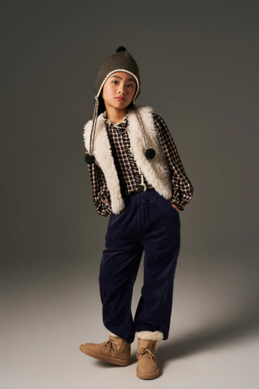 C'era una volta ginevra shirt blue check lurex