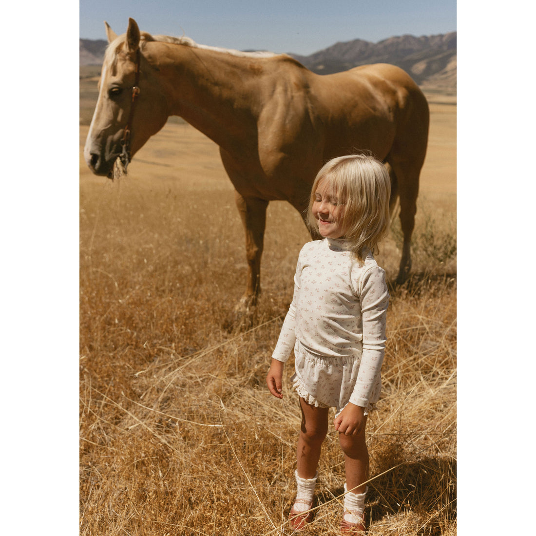 LBL51 Ladida Bloomers With Floral Print And Lace Trim