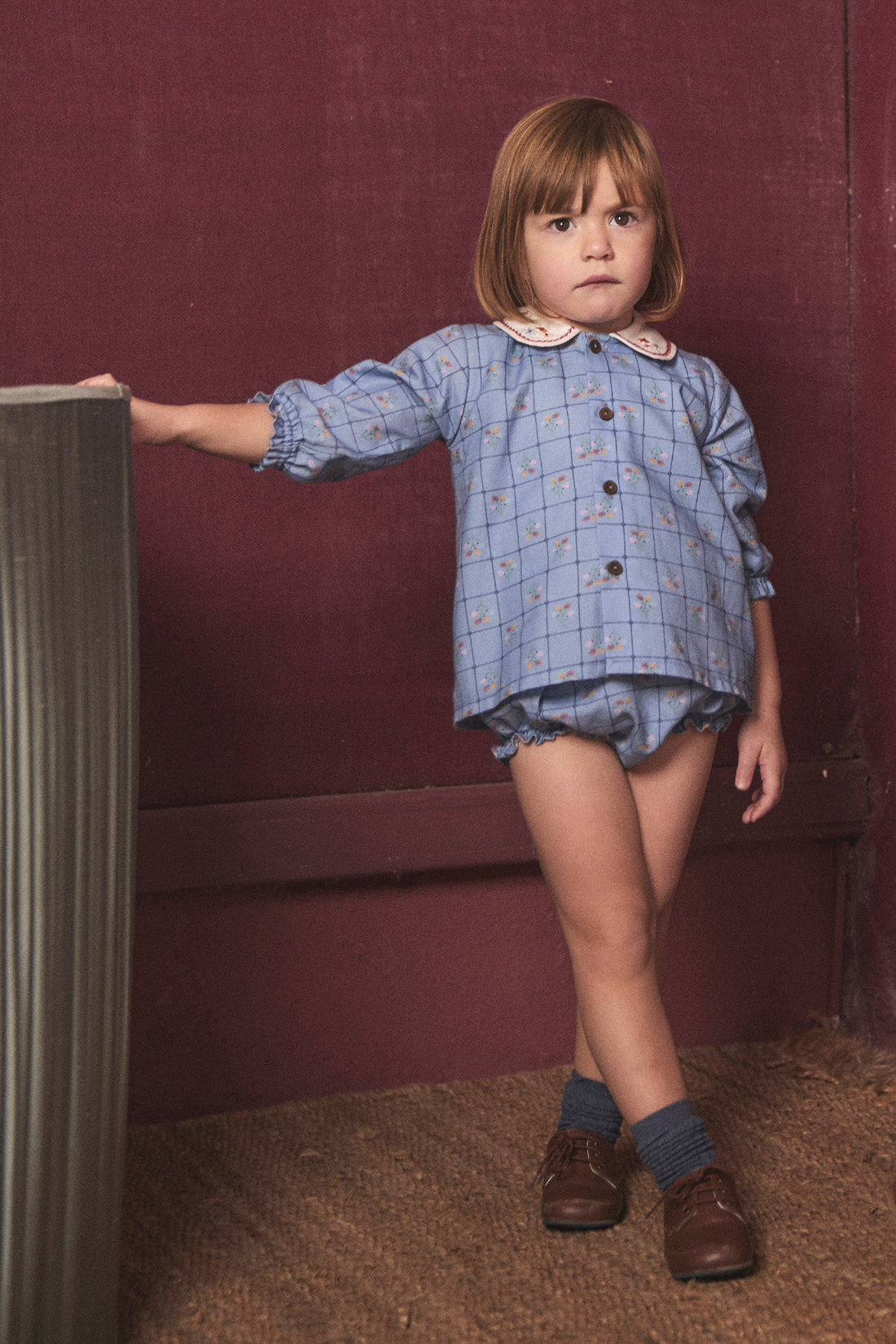 Birinit Catherina embroidered Blouse and Bloomer set