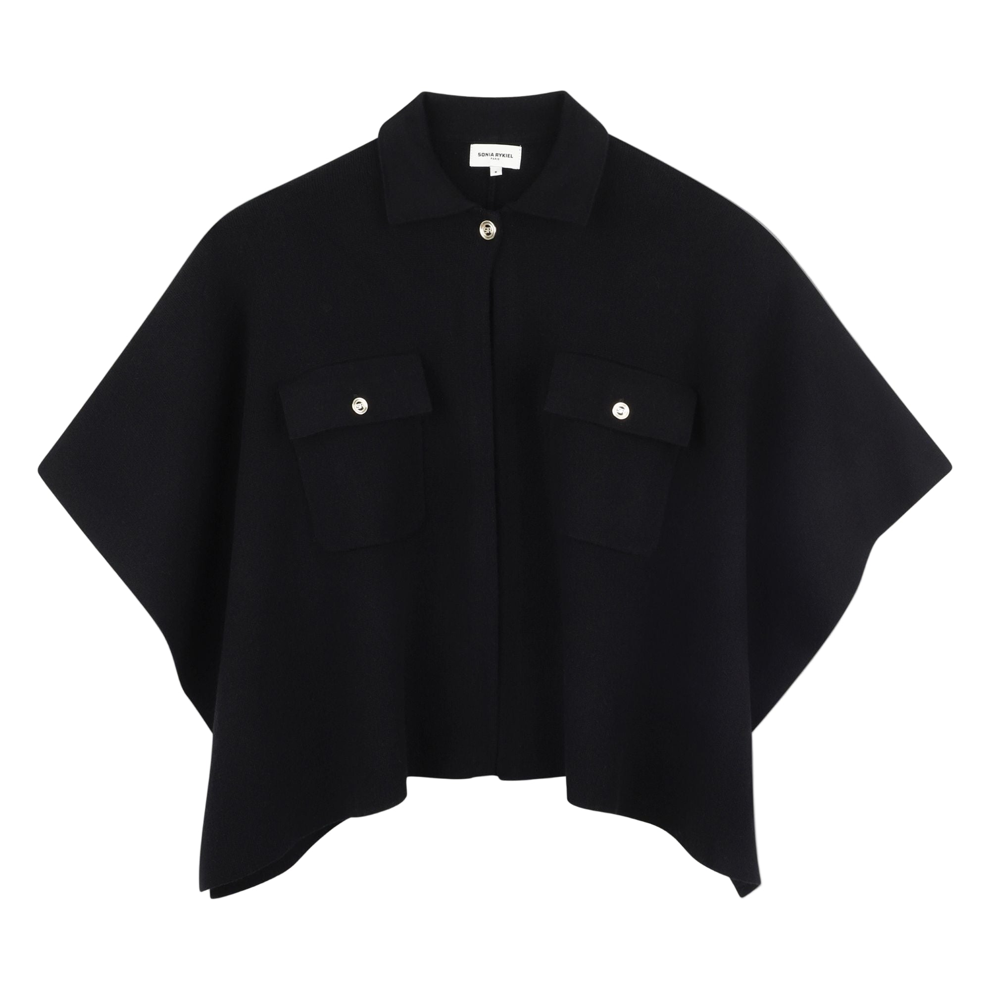 A00361 SONIA RYKIEL BLACK KNIT CAPE