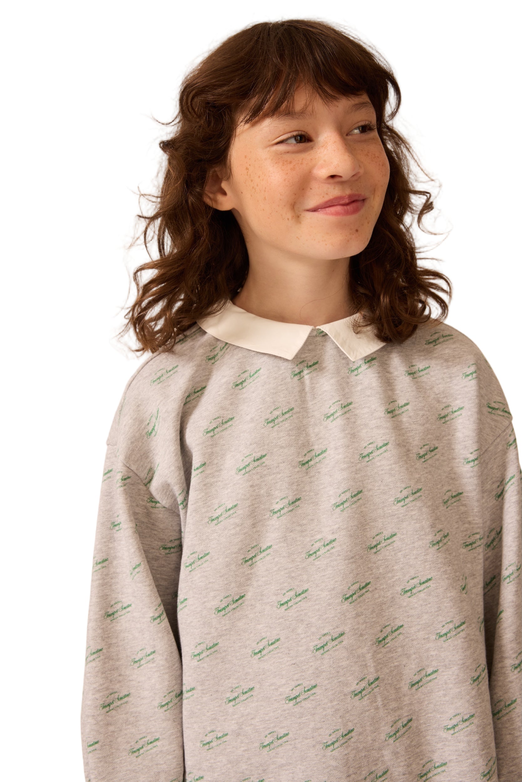 F25k4059 The Sunday Collective organic sweatshirt dress in Heather Grey