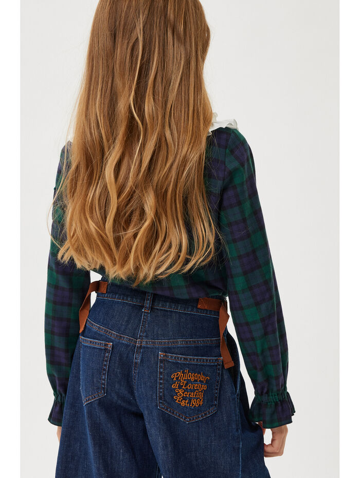 I1F308 6123 Philosophy FW25 LS Check blouse w collar