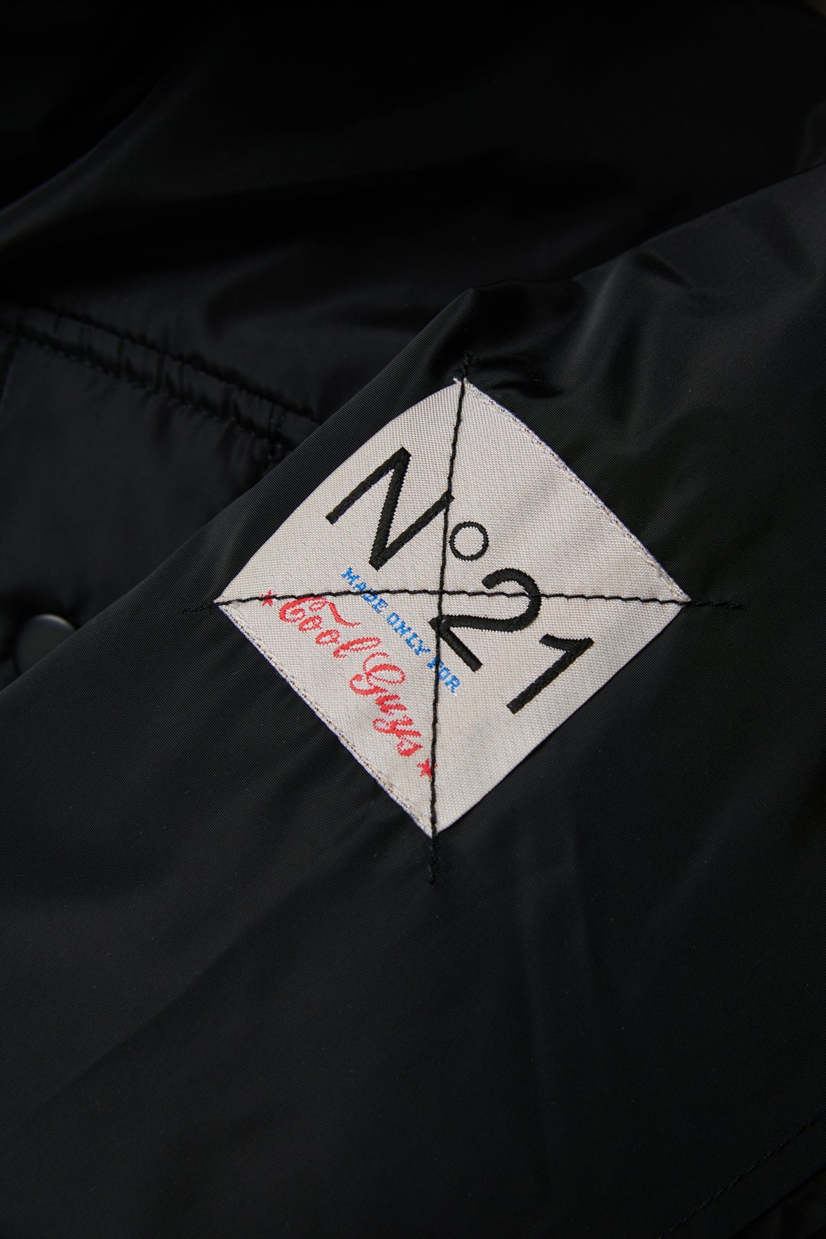 SHORT PUFFER JACKET WITH HOOD - BLACK - N. 21