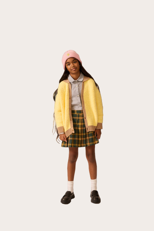 Fw25k7215 The Sunday Collective collared classroom cardigan in mixed yarn