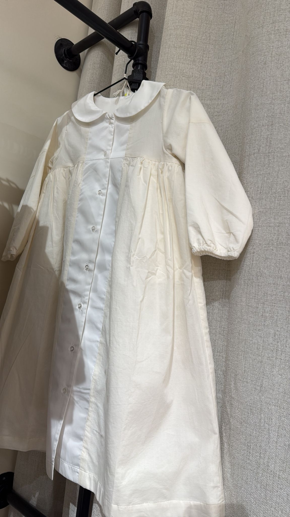 COTTON TAFFETA BABY DOLL GOWN IVORY