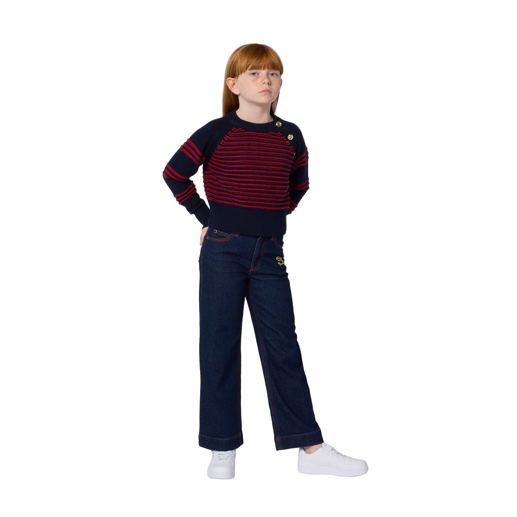 A00348 SONIA RYKIEL NAVY STRIPED SWEATER