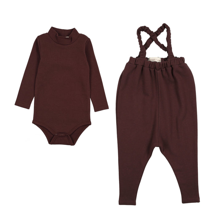 Farren and Me French Terry Overall + Mockneck Onesie Set