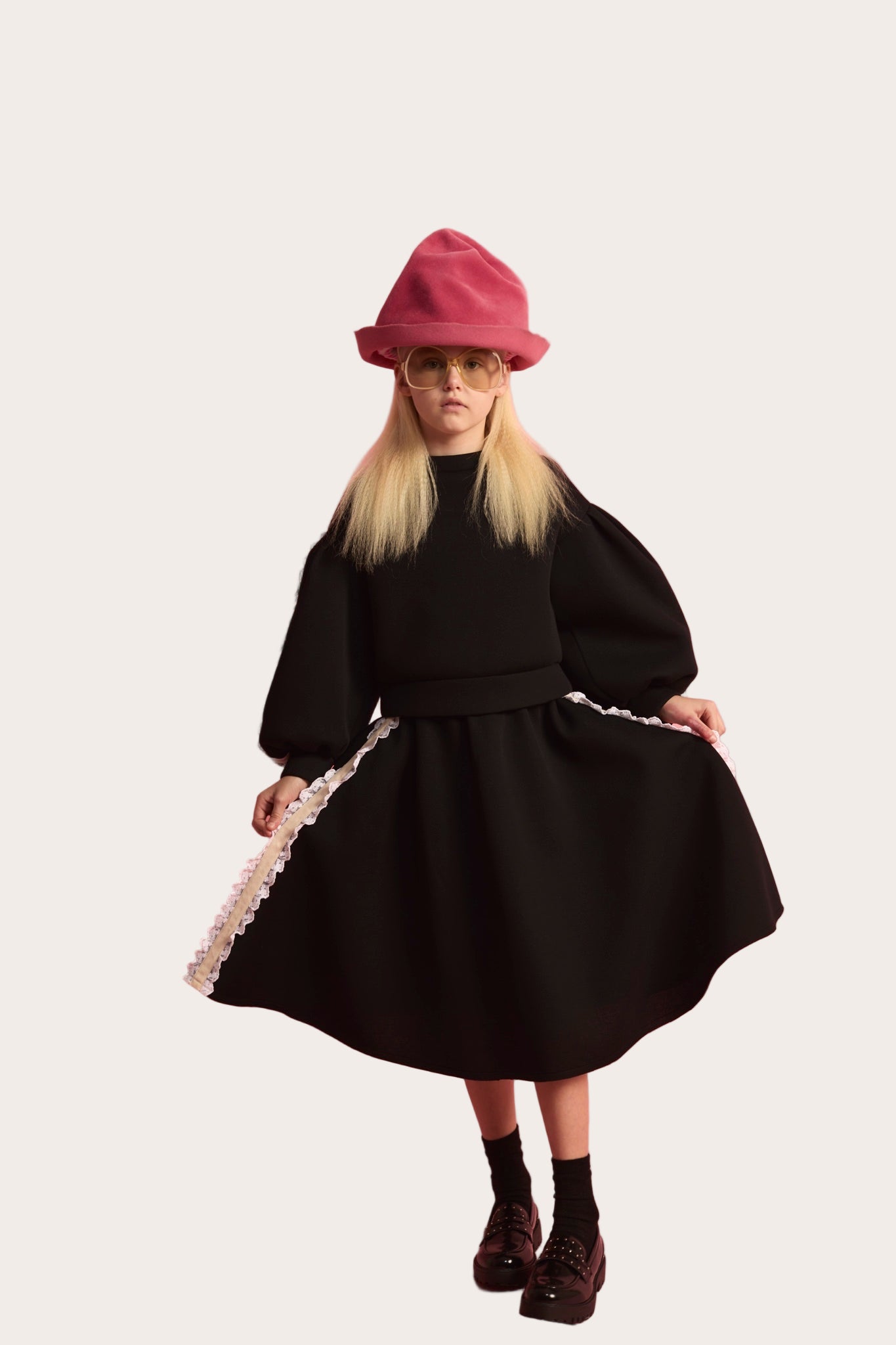 K074 Little Creative Factory neoprene lace skirt