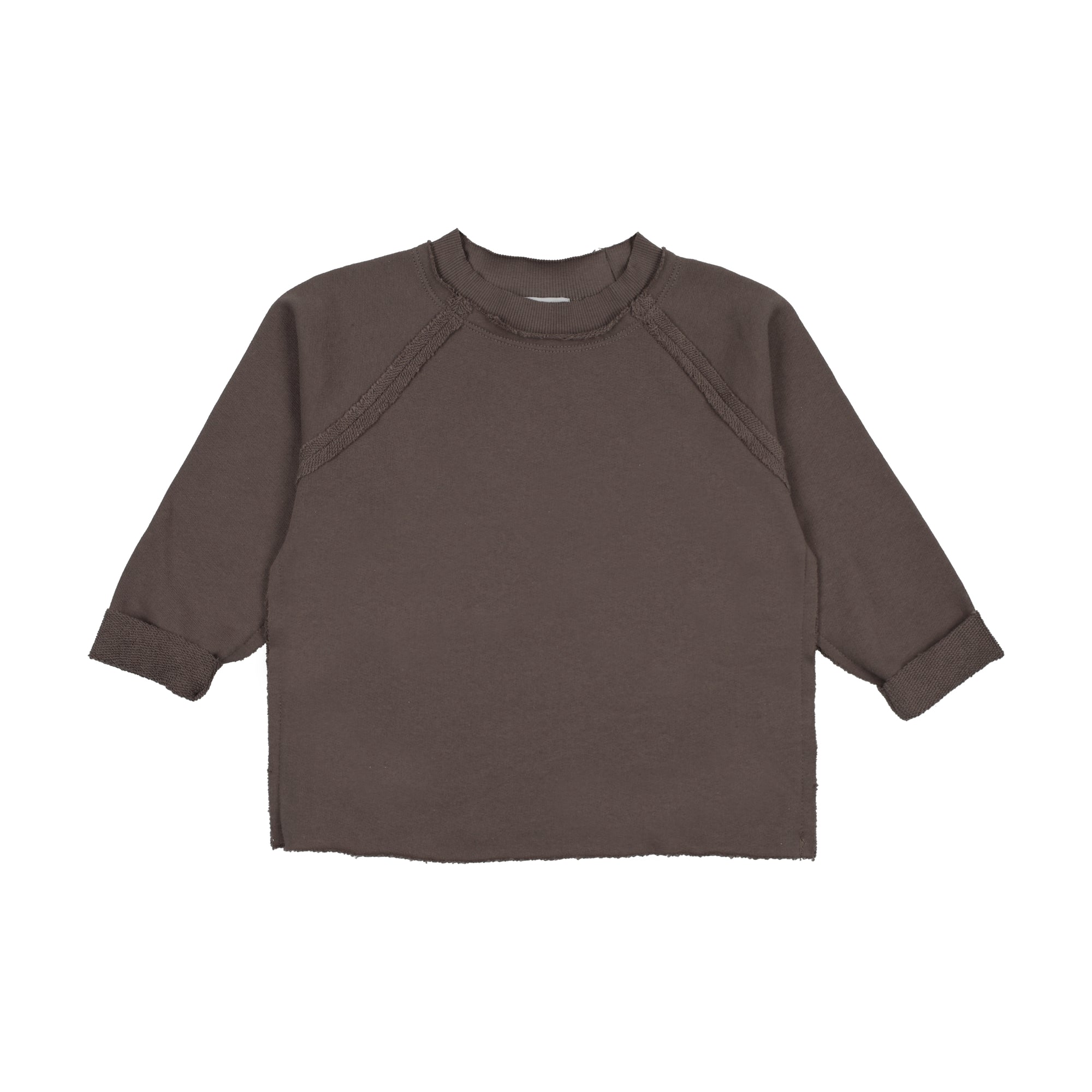 Kin Kin Raglan Sleeve Raw Edge Sweatshirt