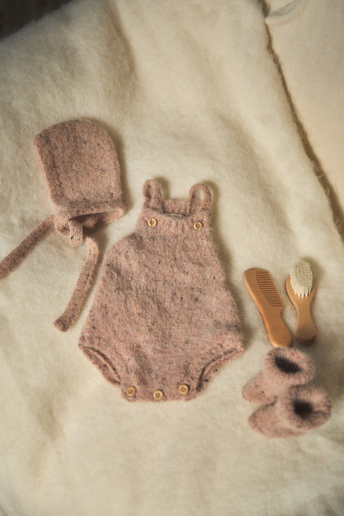Birinit Light Pink Knit Romper Baby