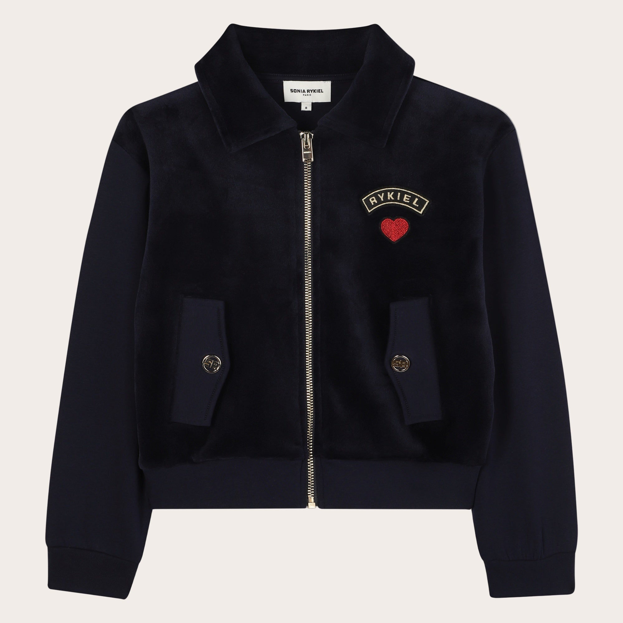 A00345 SONIA RYKIEL NAVY ZIP UP CARDIGAN