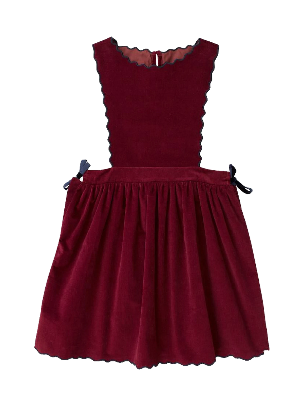 The Little Poets kids Concha Granate Velvet Mini Dress