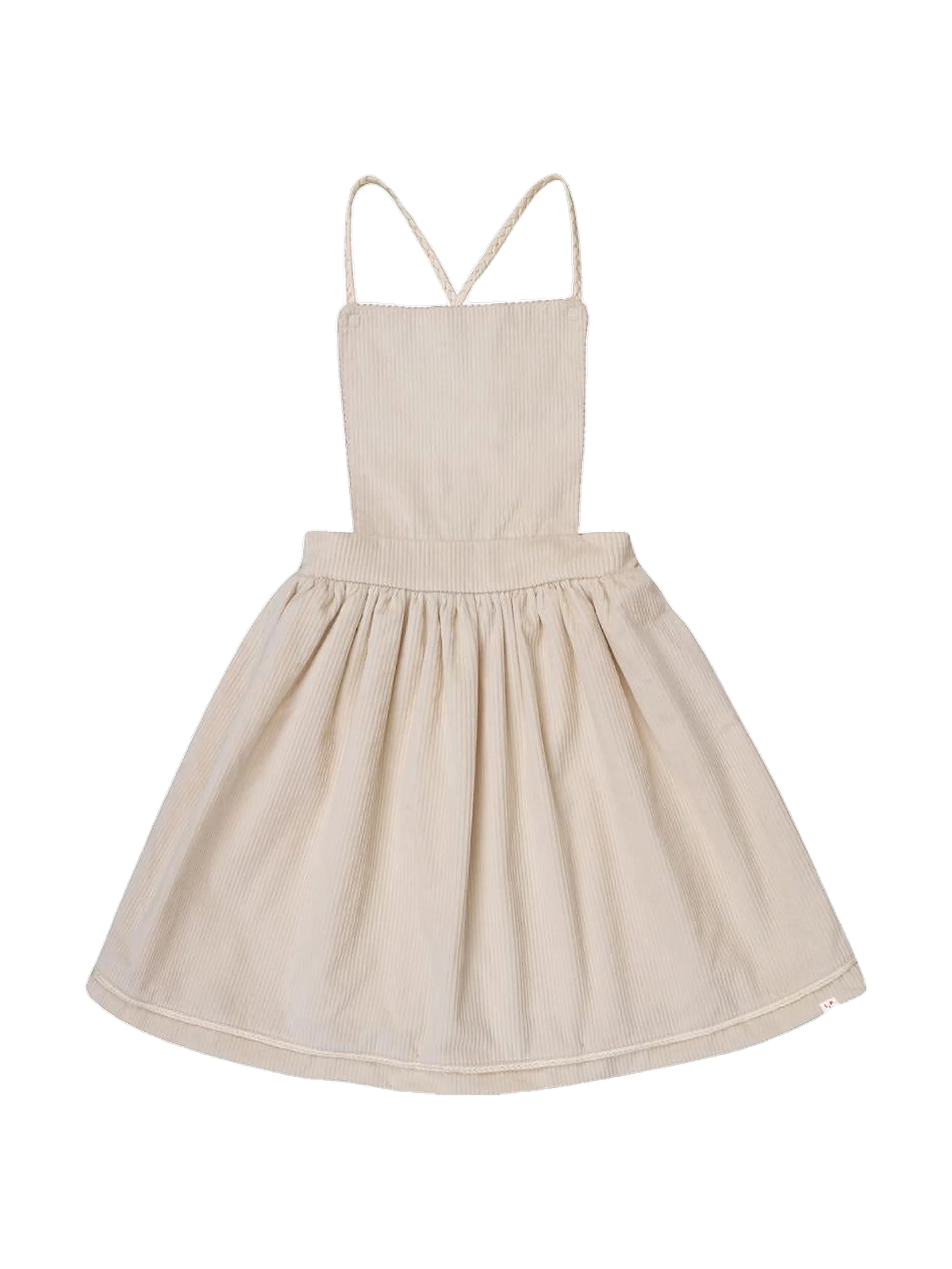 The Little Poets kids Eva Ecru Corduroy Midi Dress