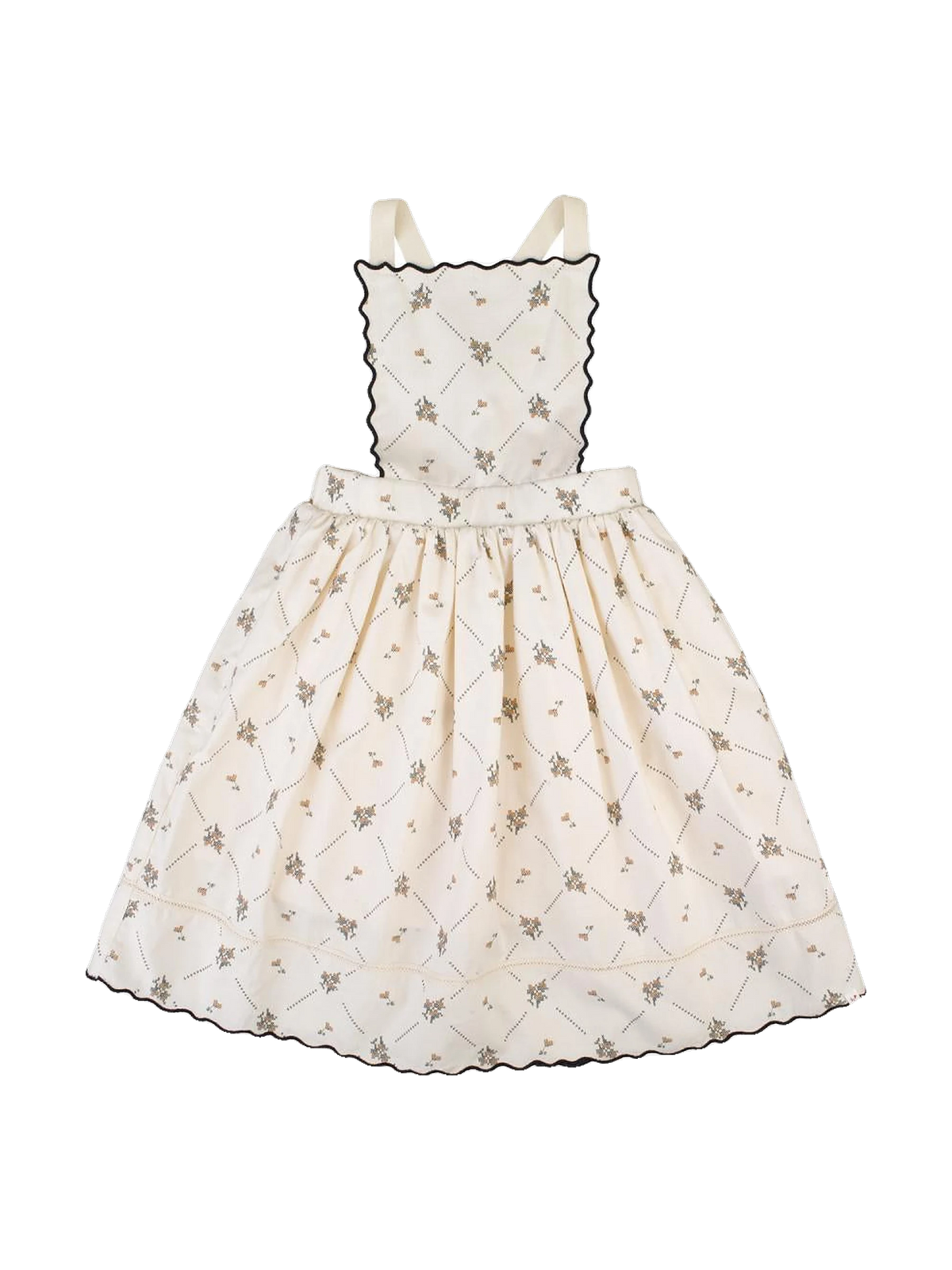 The Little Poets kids Laura Flowered Navy Midi Dress
