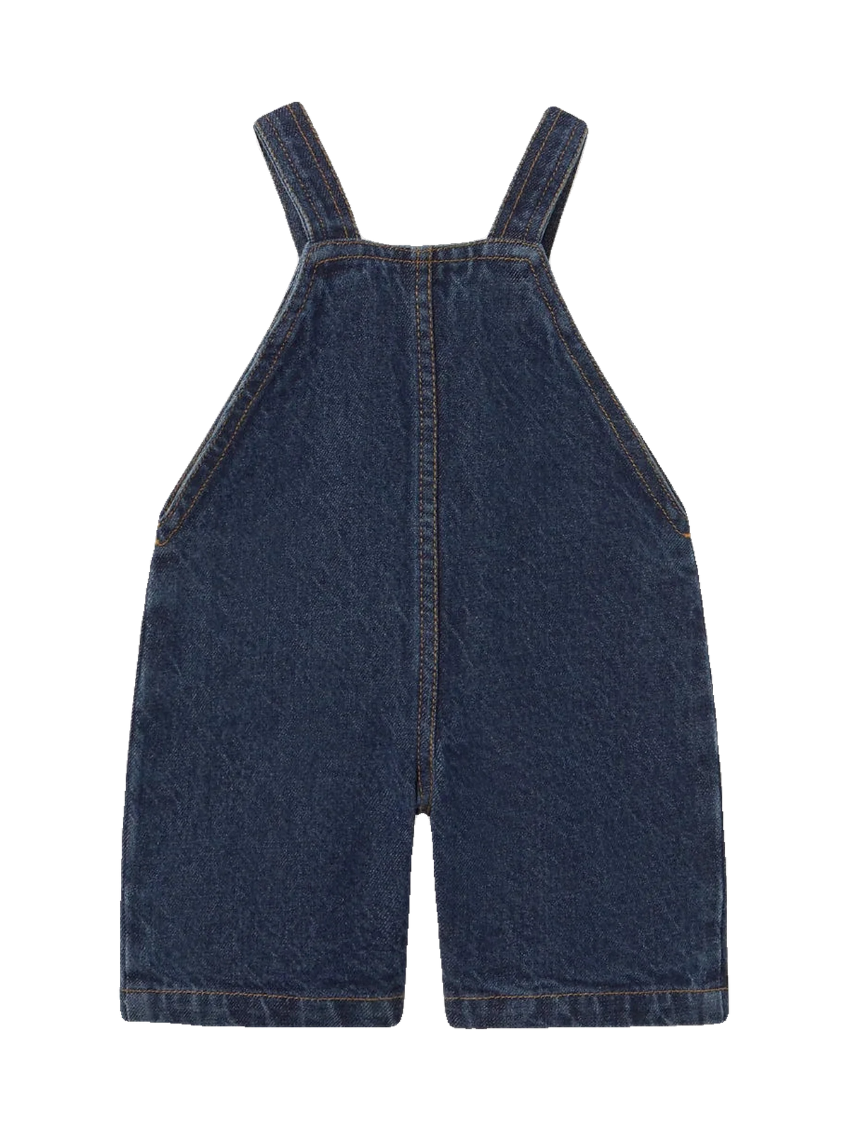 Tinycottons kids Mini Mushrooms Embroidered Dungaree - Dark Wash Denim, view 2