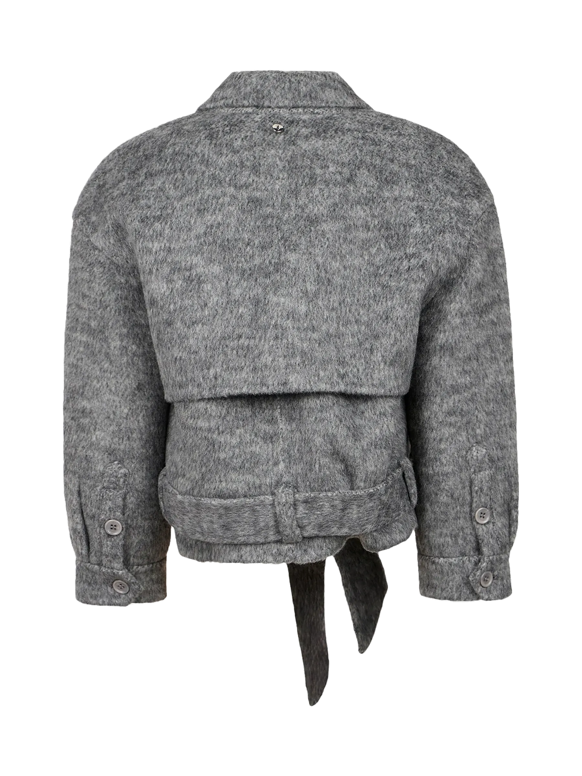 Trussardi kids Wool Trench Coat - Grey Melange