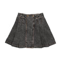 DENIM PLEATED SKIRT black denim