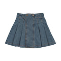 DENIM PLEATED SKIRT BLUE DENIM