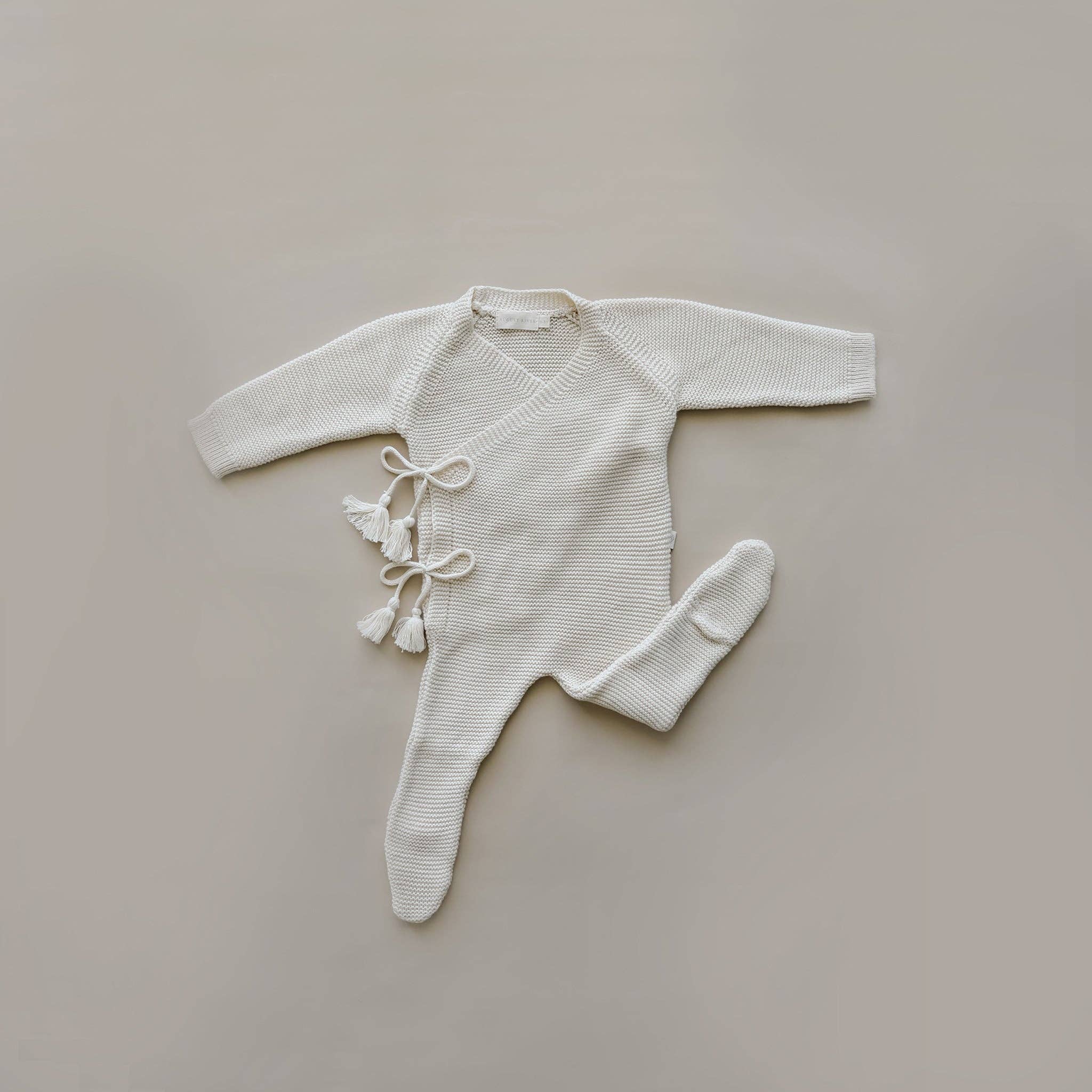 Knit Footed Jumpsuit Natural 3-6 mo