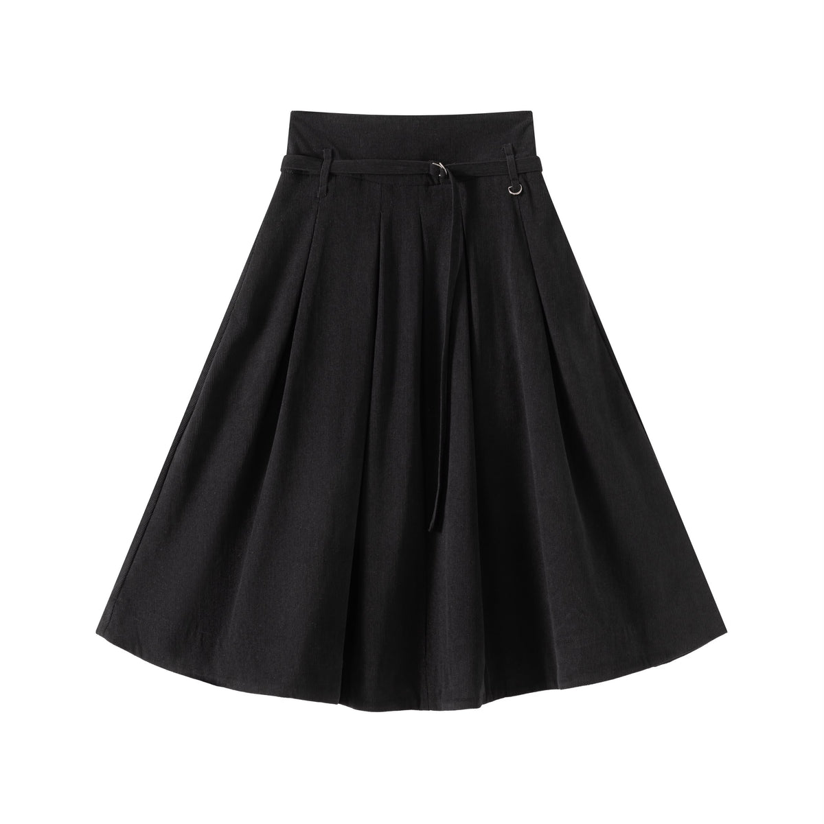 Black corduroy Skirt with belt