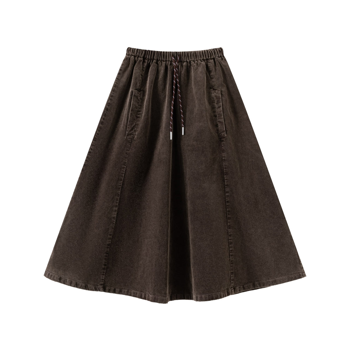 Washed Brown Corduroy Skirt