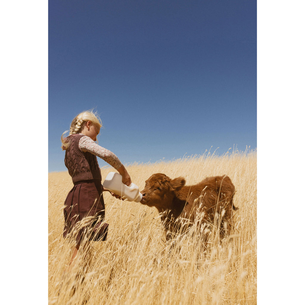 LBL77B Ladida Brown knit cable vest