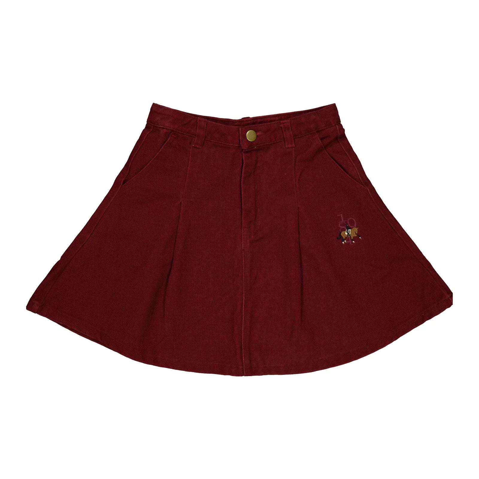 Burgundy Pleated Skirt