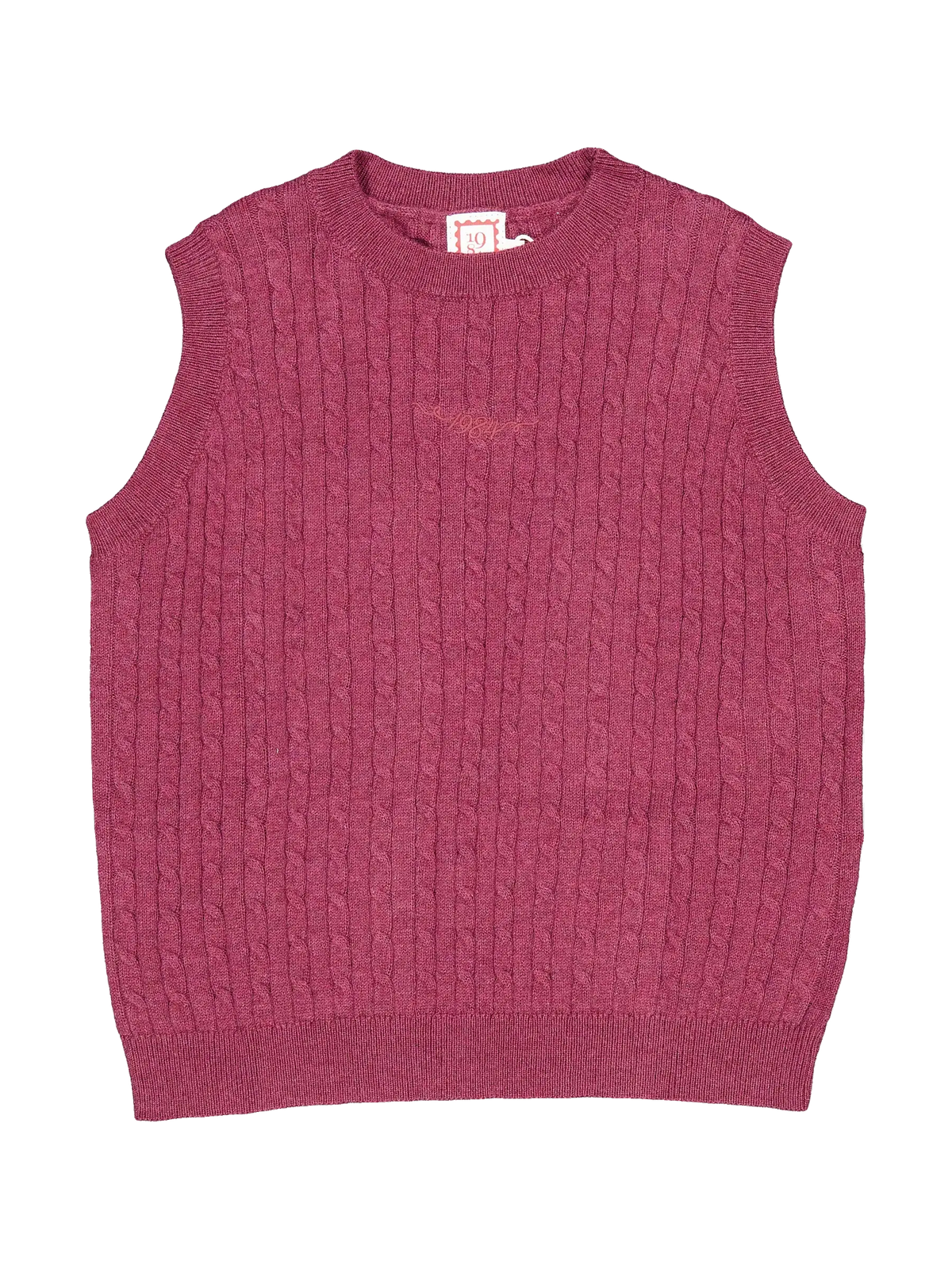 1984 kids Wine Cable Knit Vest