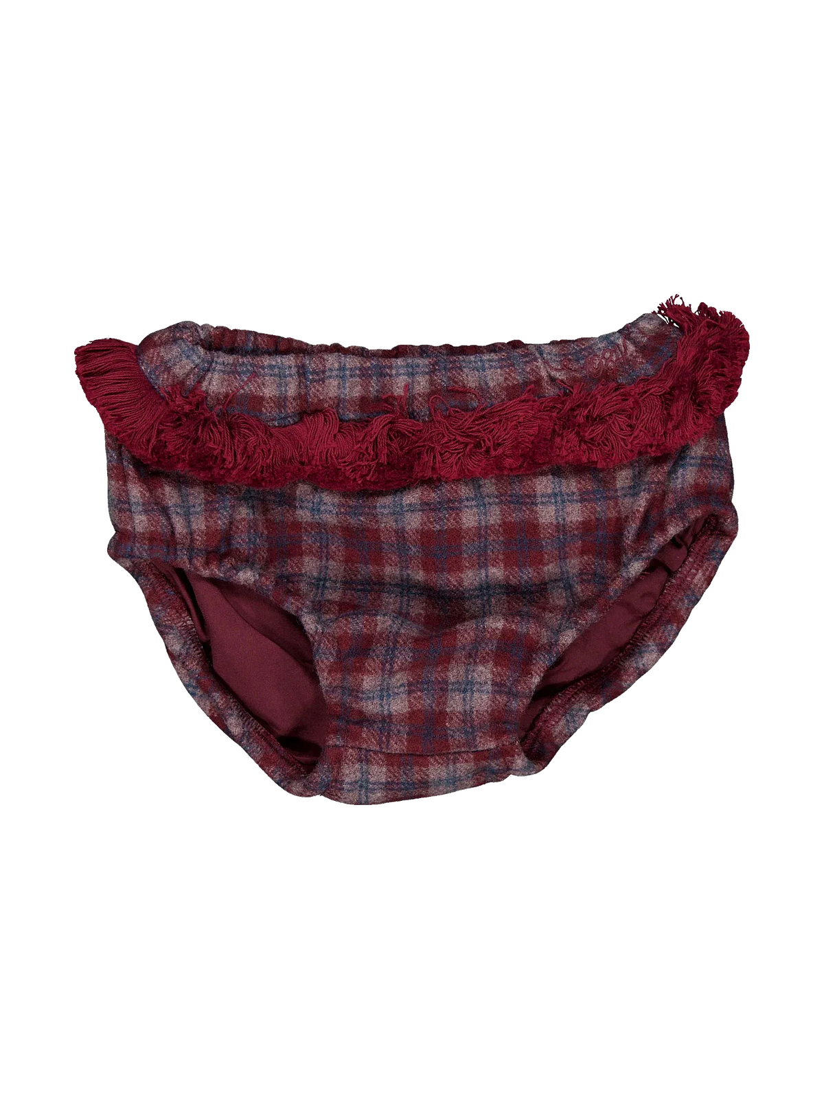 1984 kids Wine Plaid Fringe Bloomers