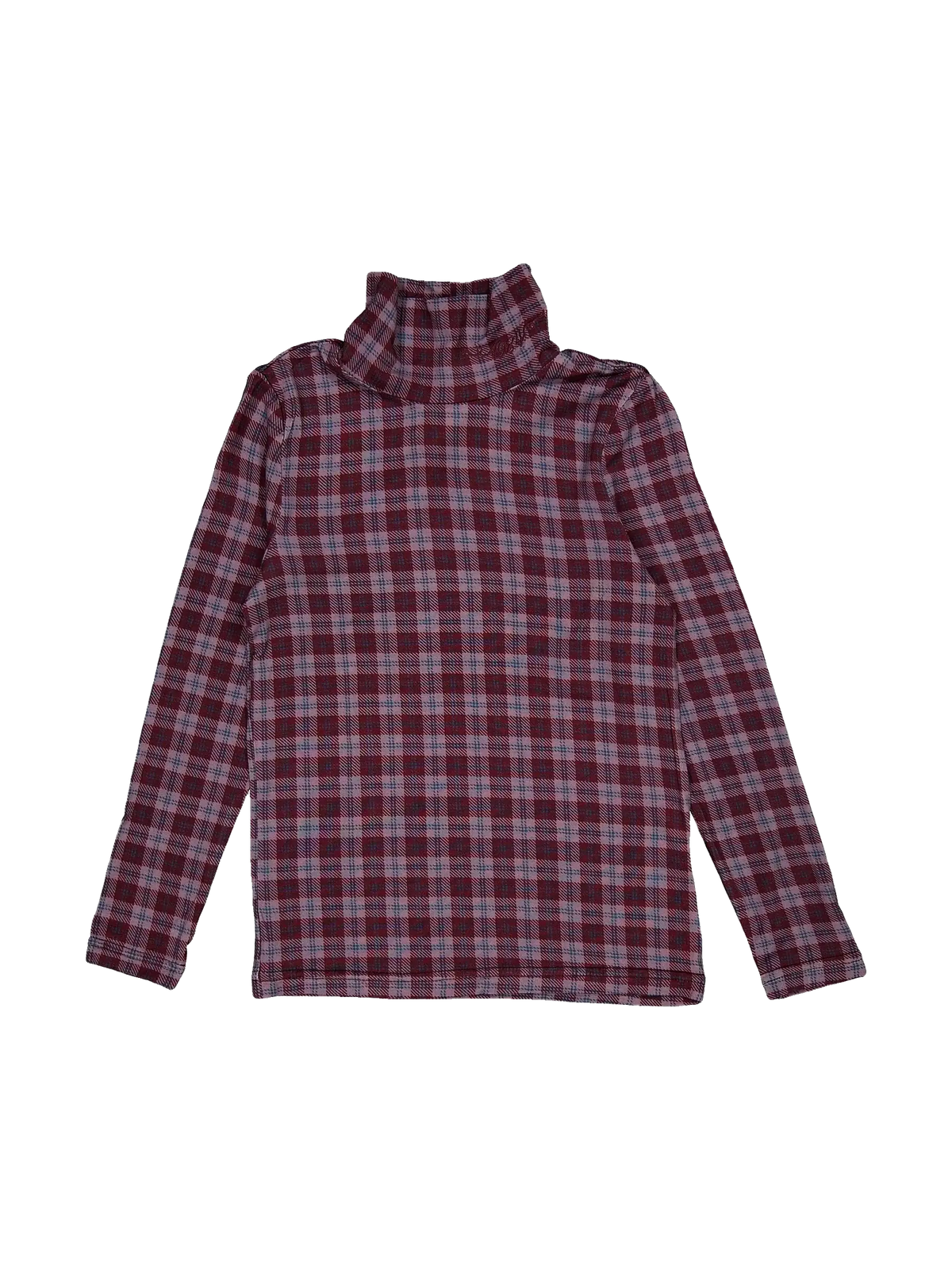 1984 kids Wine Plaid Printed Turtleneck