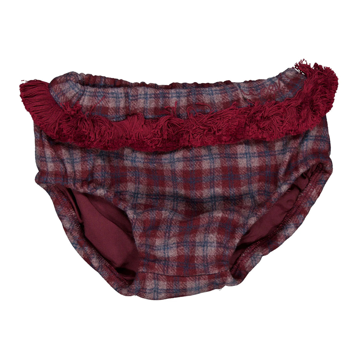 Wine Plaid Fringe Bloomers