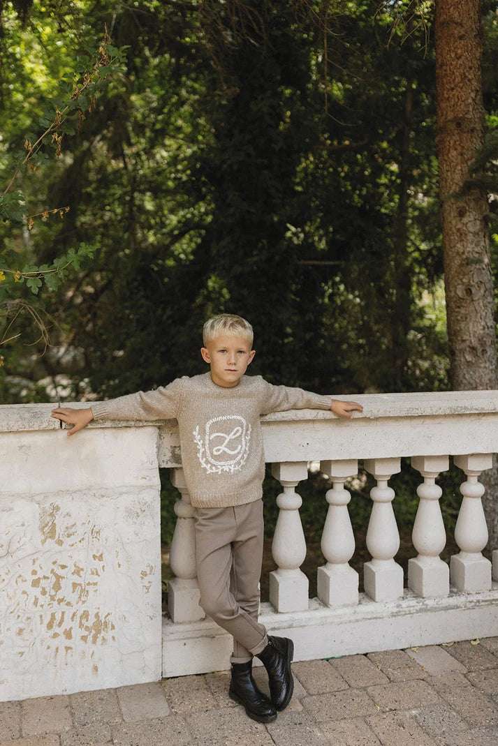 Brown Emblem Sweater - L By Ladida