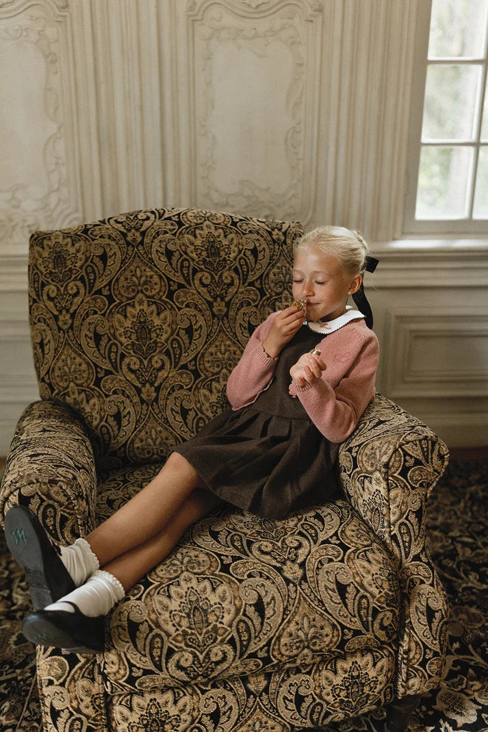 Brown Wool Pleated Jumper
