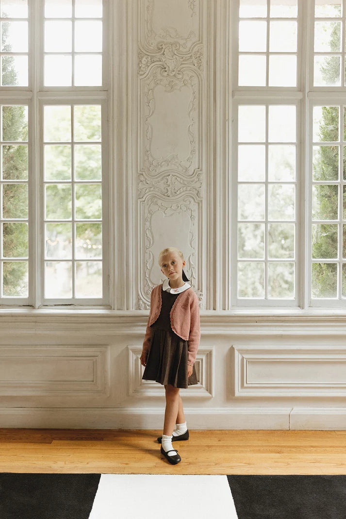 Brown Wool Pleated Jumper