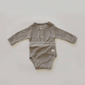 Terry Front flap Onesie Taupe