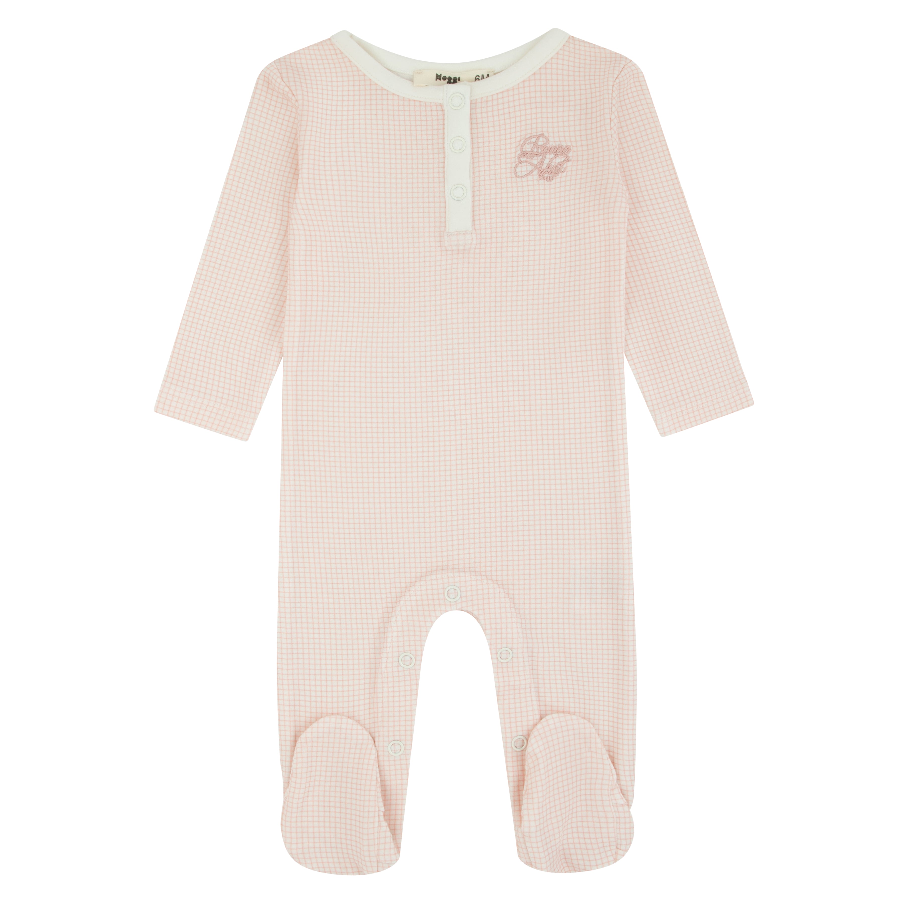 Gingham Footie Pink Print