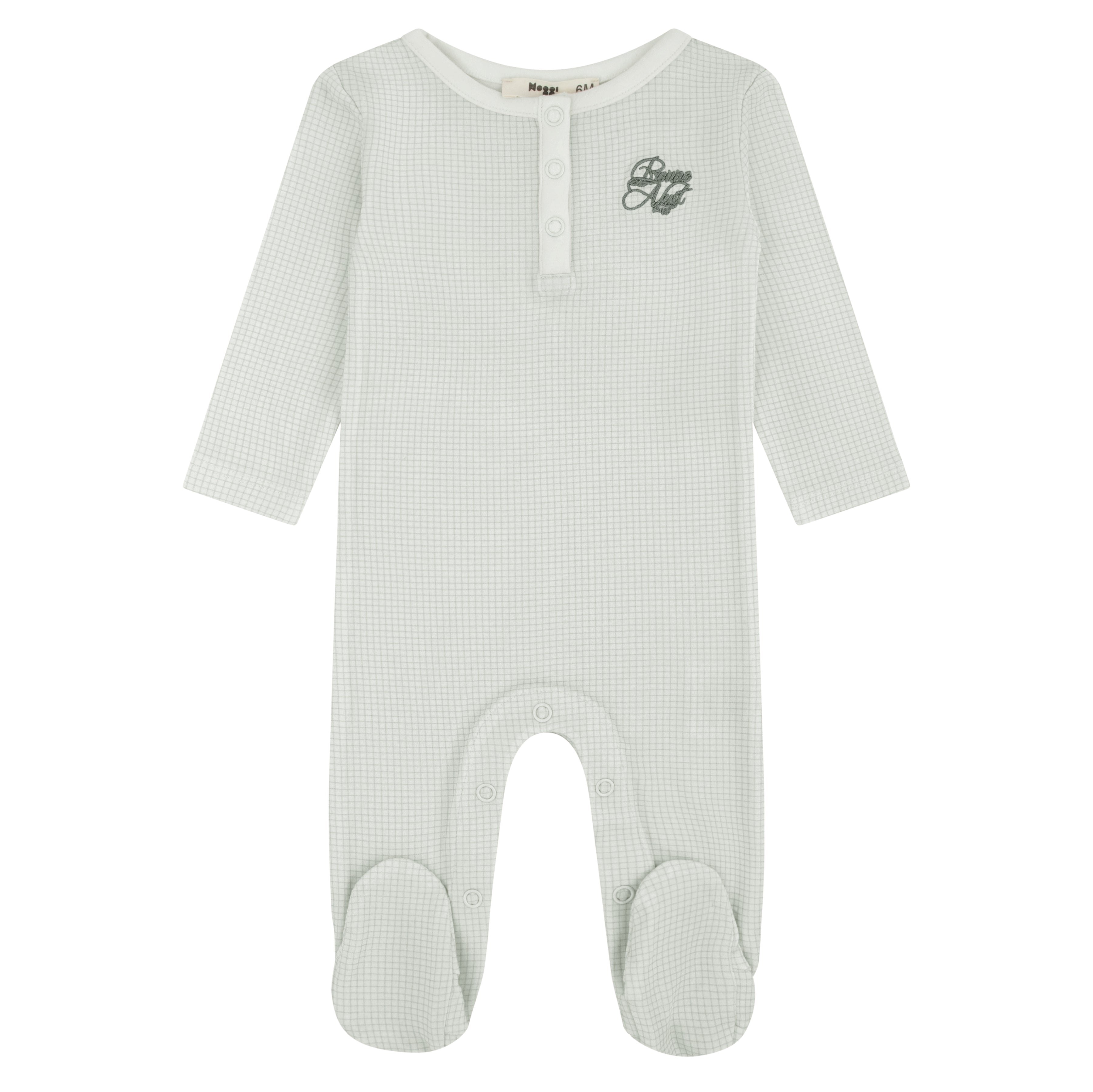 Gingham Footie Black Print