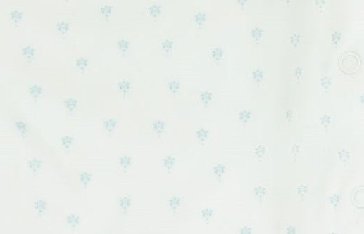 Velour Printed Blanket - White - Blue Print