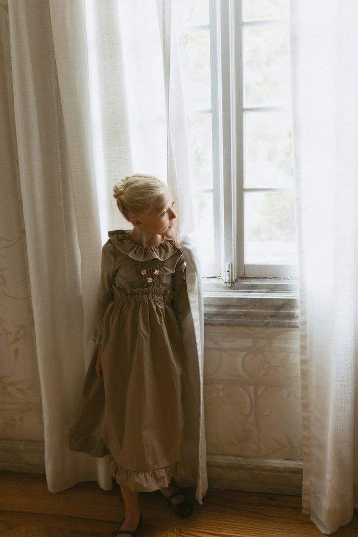 Taupe Smocked Maxi Jumper - L By Ladida