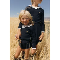 LBL04 Ladida Bloomers azul marino con cordón dorado
