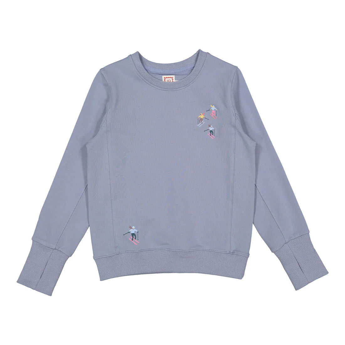 198466a blue sweatshirt with ski  embroidery