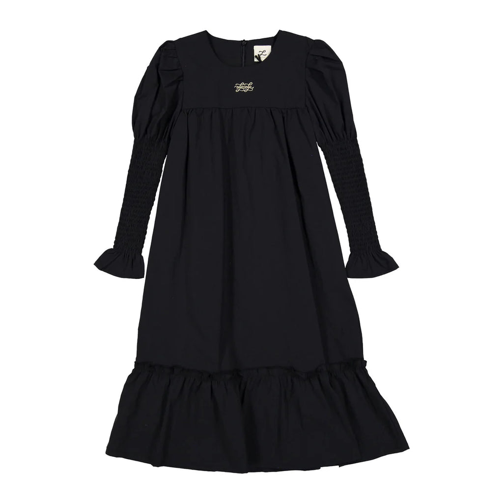 LBL36 Ladida Black Robe With Smocked Sleeves