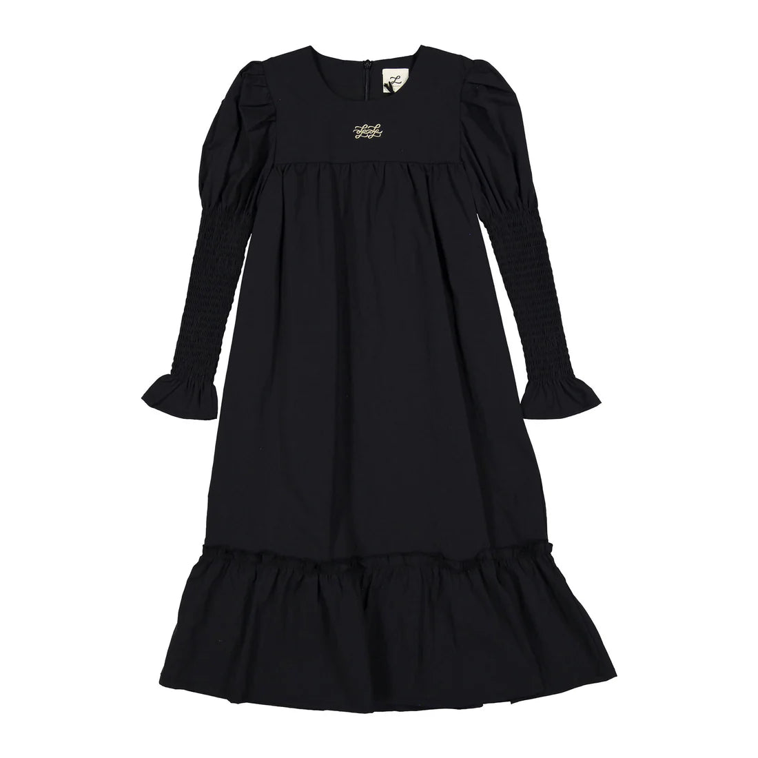 LBL36 Ladida Black Robe With Smocked Sleeves