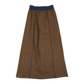 Falda larga marrón Elements ELW129 con cinturilla y ribetes azul marino
