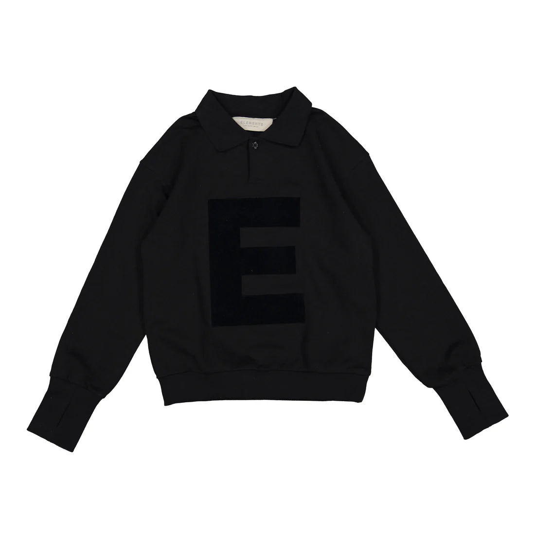 ELW201 Elements Black polo Sweatshirt With Big "E" On Chest