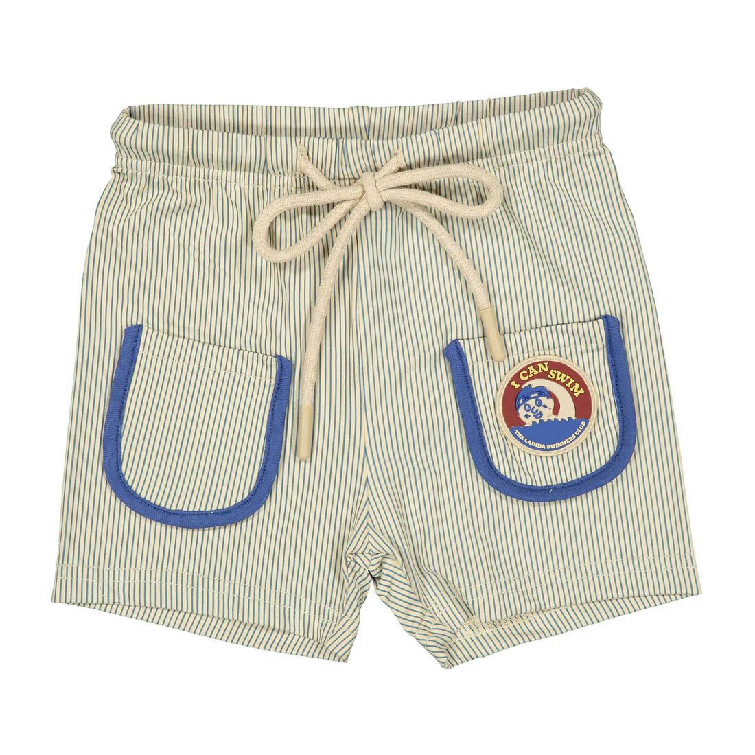 Blue Striped Swim Shorts