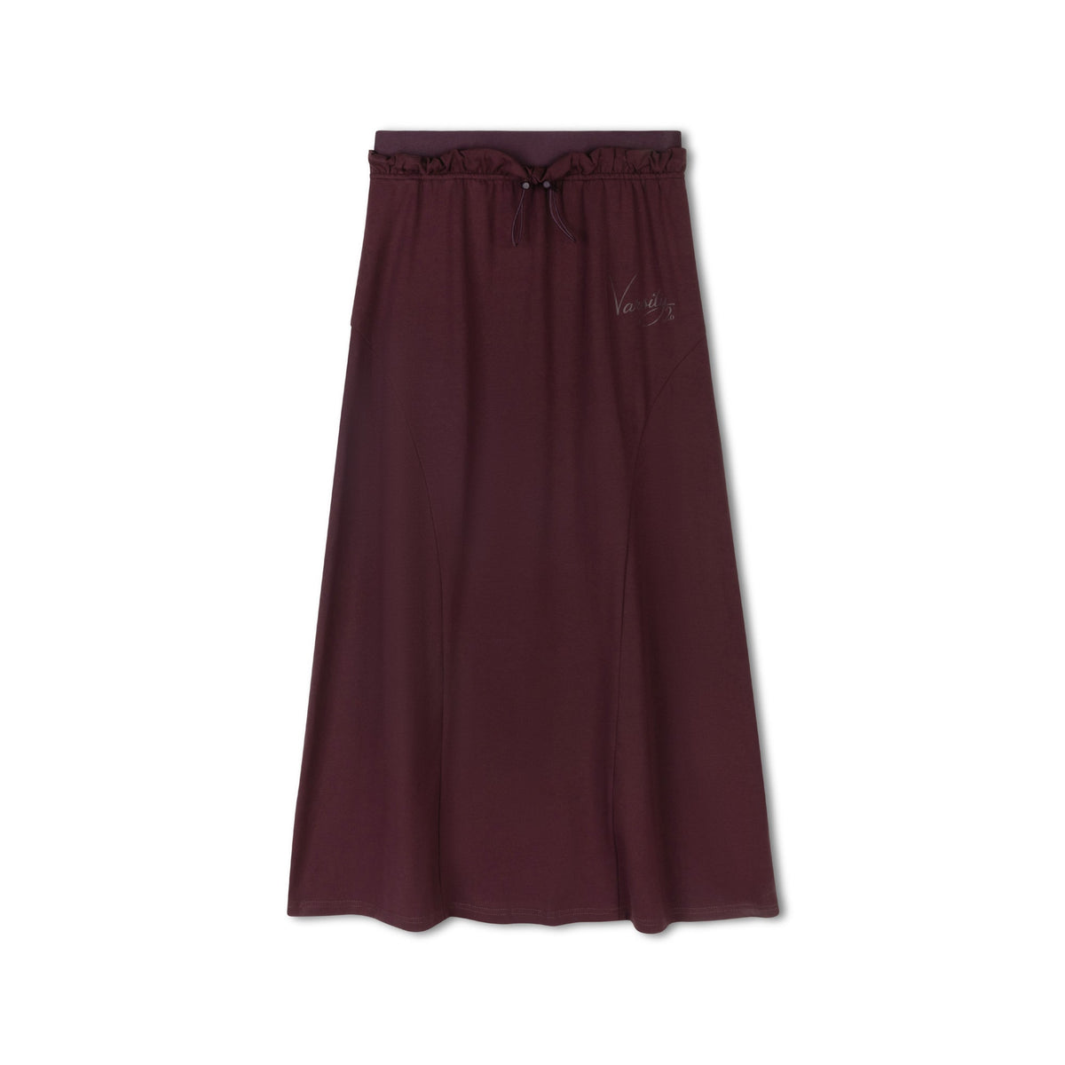 Cotton Maxi Skirt – Burgundy